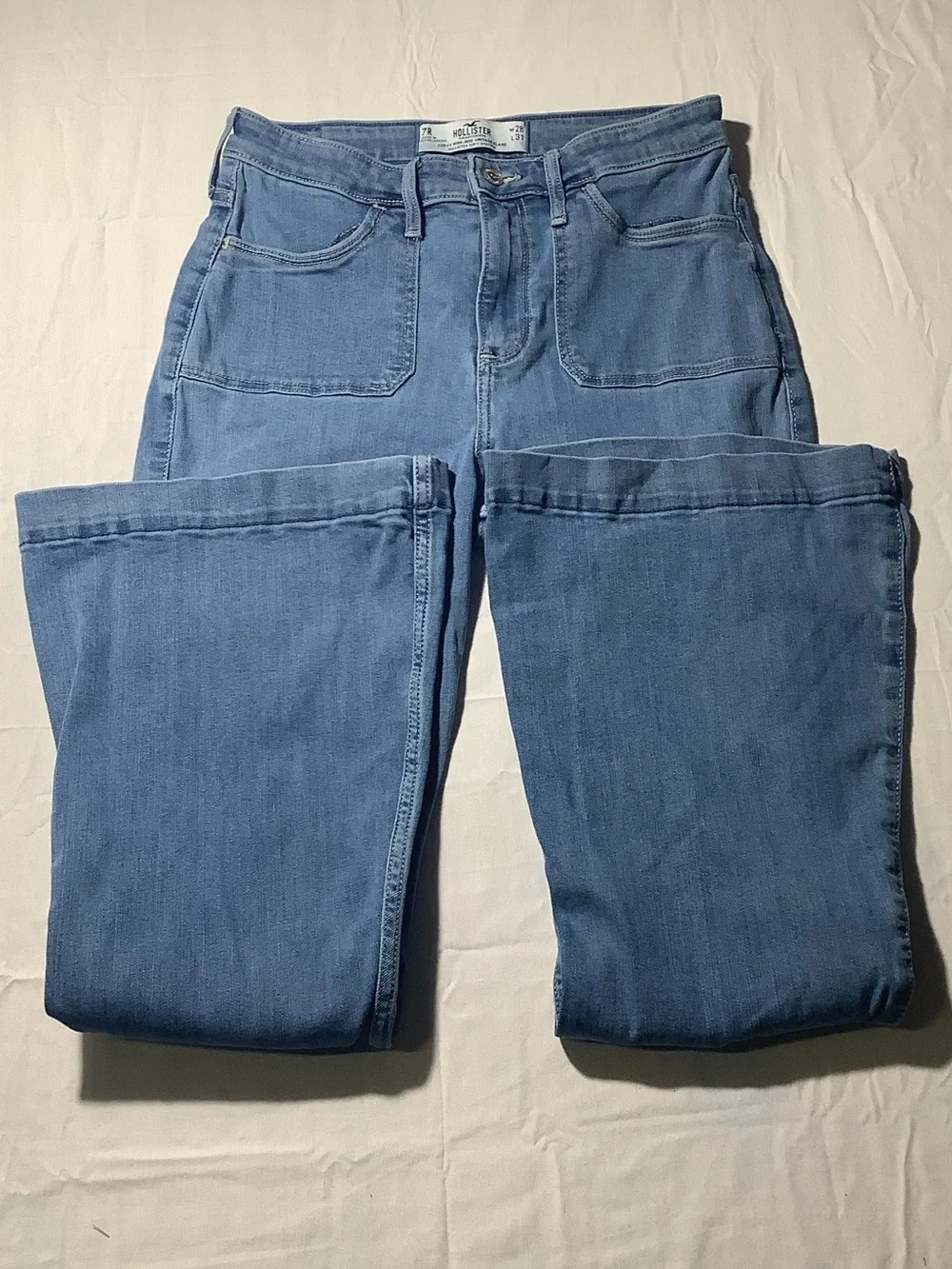 Hollister Light Wash Curvy High-Rise Vintage Flare Jeans 28W-31L